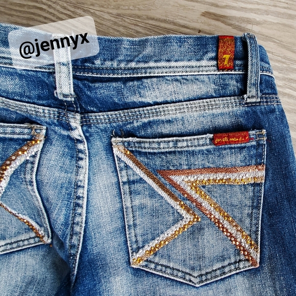 7 For All Mankind Denim - 7 For All Mankind USA Made Rhinestone Pocket